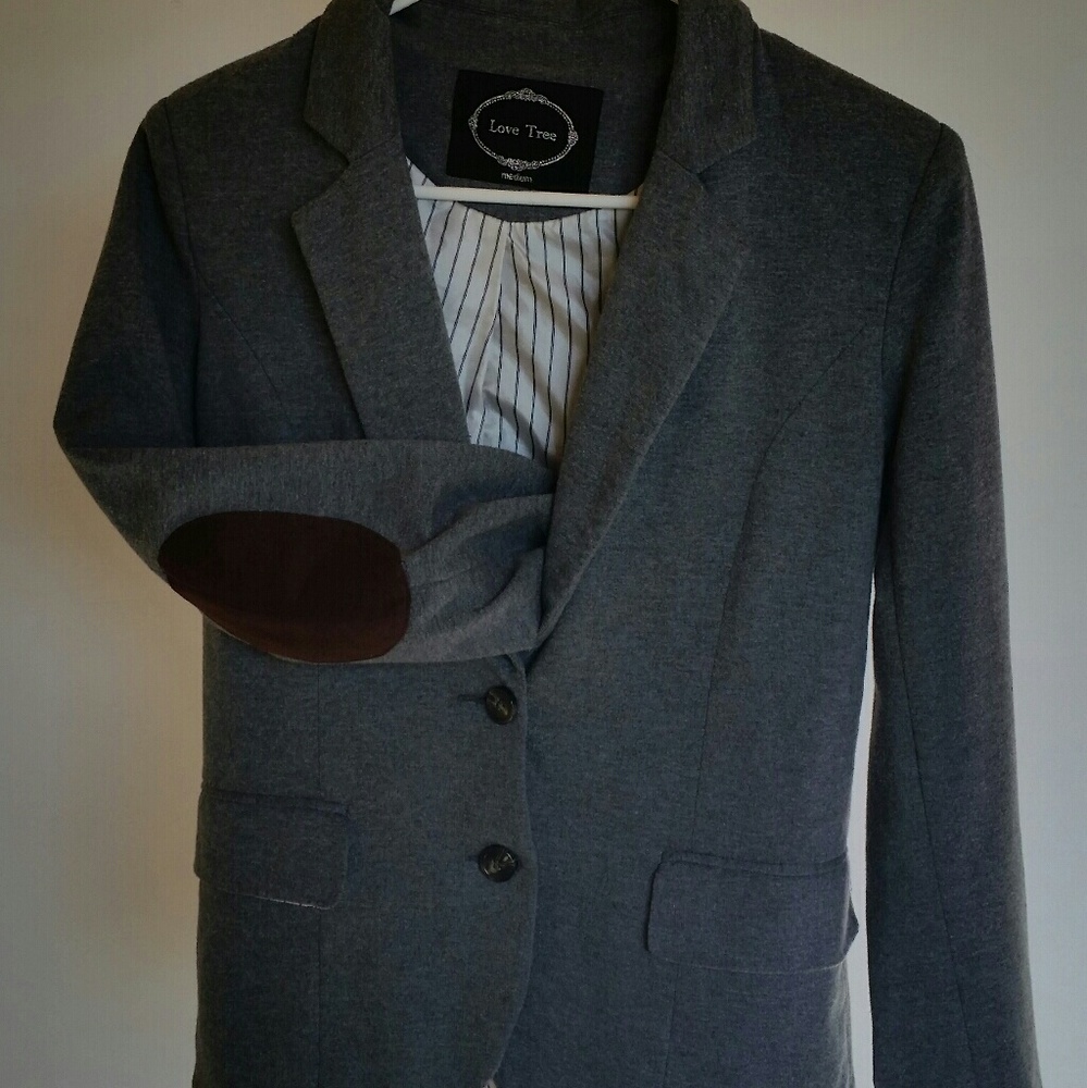 Cotton lined elbow patch blazer soft jacket